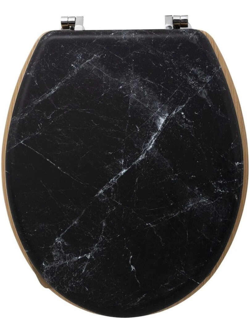 Abattant WC bois zinc noir Lea   Noir