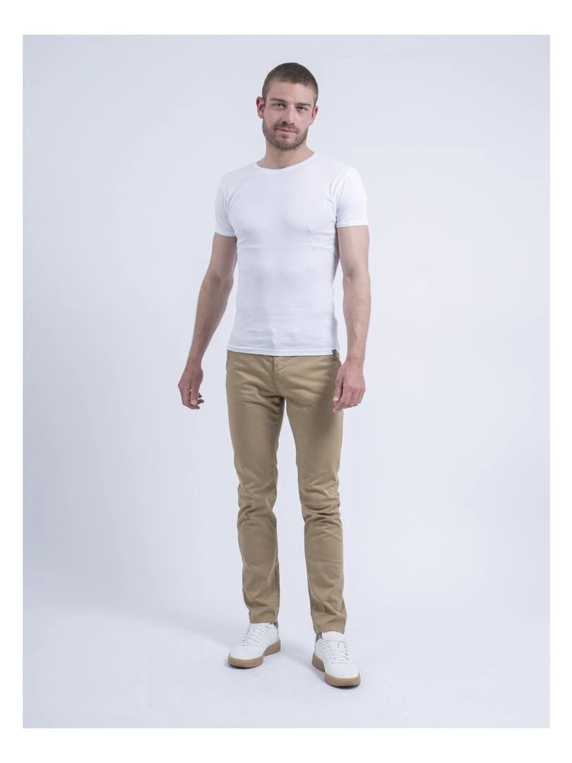 Pantalon chino coupe ajustée CARLTARO   Beige