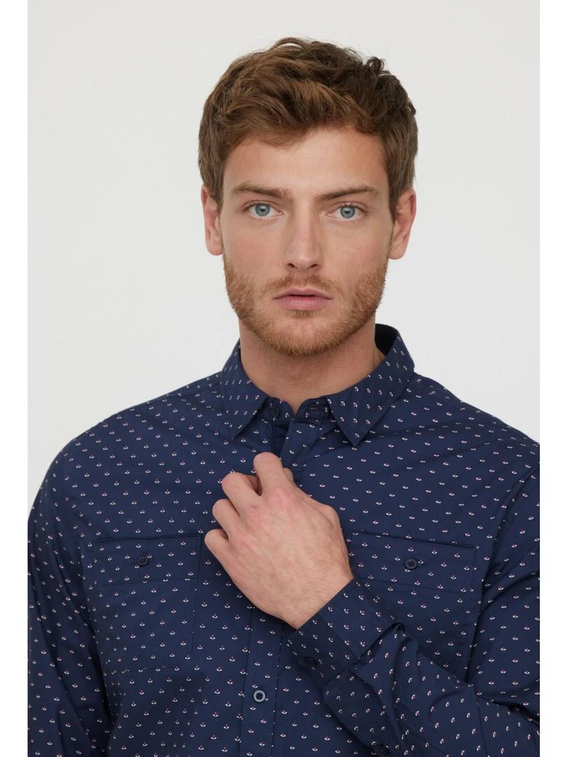 Lee Cooper   Chemise manches longues coton regular DIZO   Bleu marine