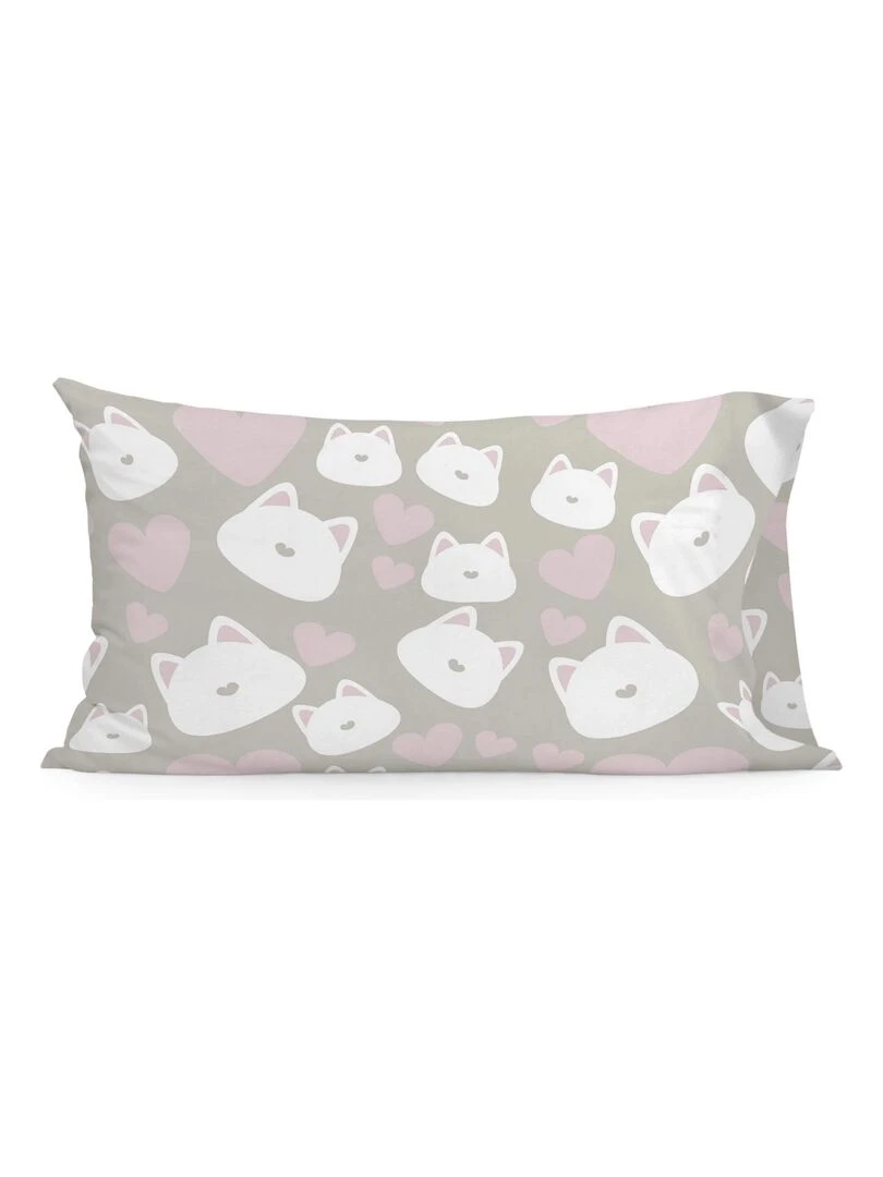 Taie d'oreiller Kitty "Happyfriday" Blanc