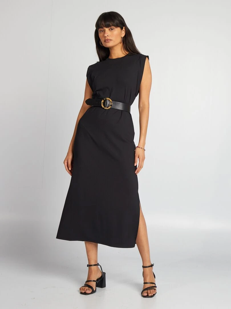 Robe t shirt midi   noir