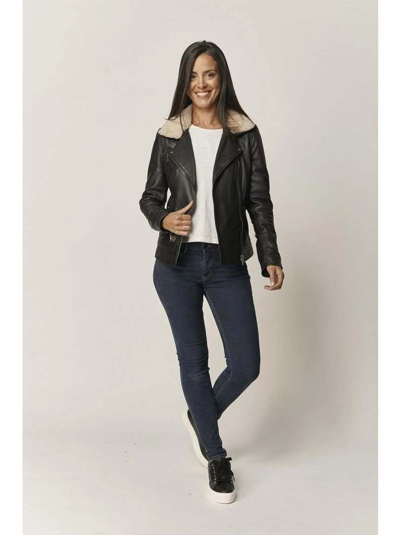 Lee Cooper   Veste manches longues cuir regular fit BARTIMEE   Noir