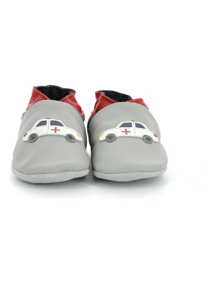 Chaussons Cuir Heroes Car   Gris