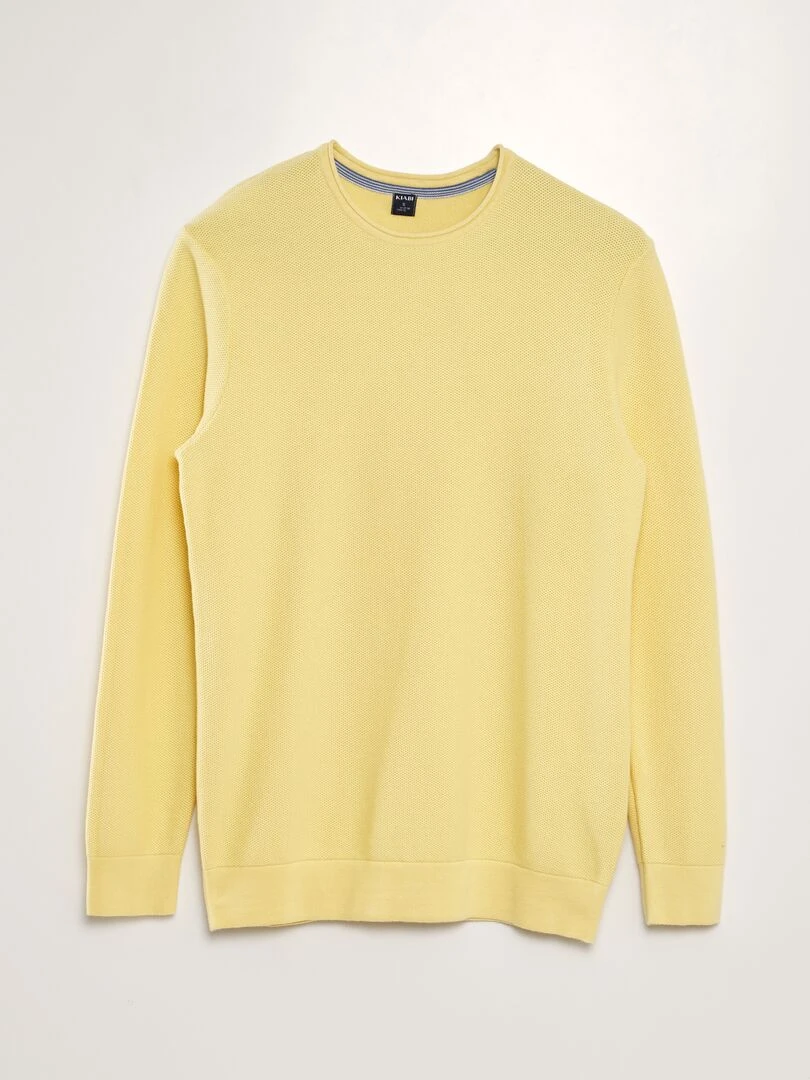 Pull en maille à col rond Jaune