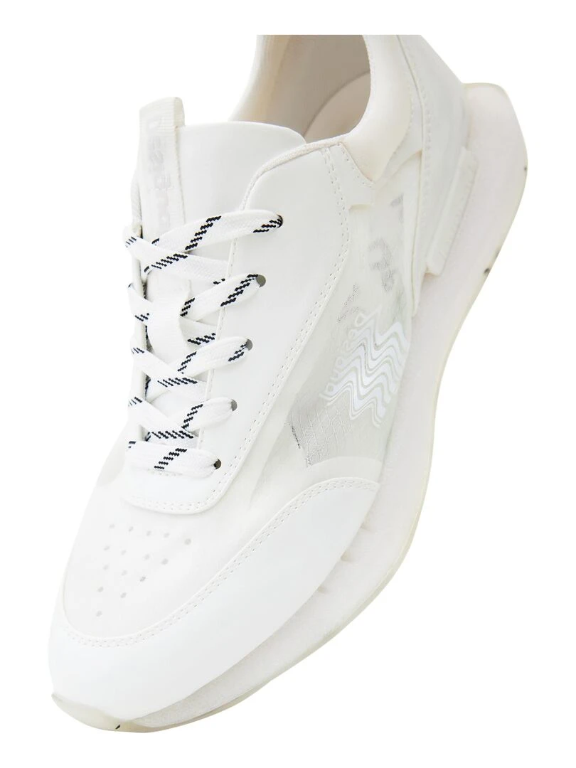 Basket à Lacets Desigual Jogger Colour Logo   Blanc
