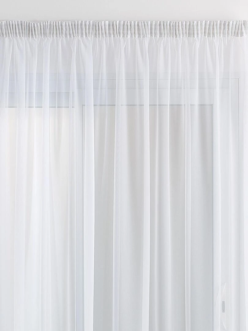 Voilage en voile avec base brodée Blanc