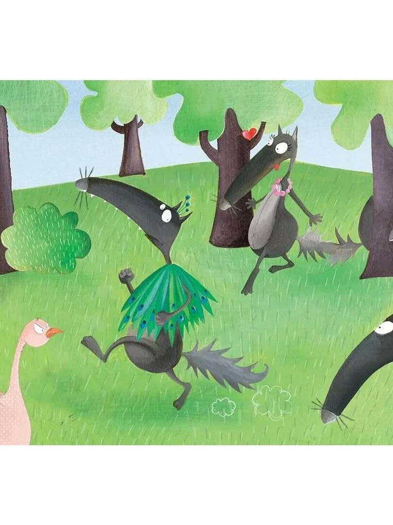 Puzzles 2 x 12 pièces : Le Loup qui voulait changer de couleur N/A