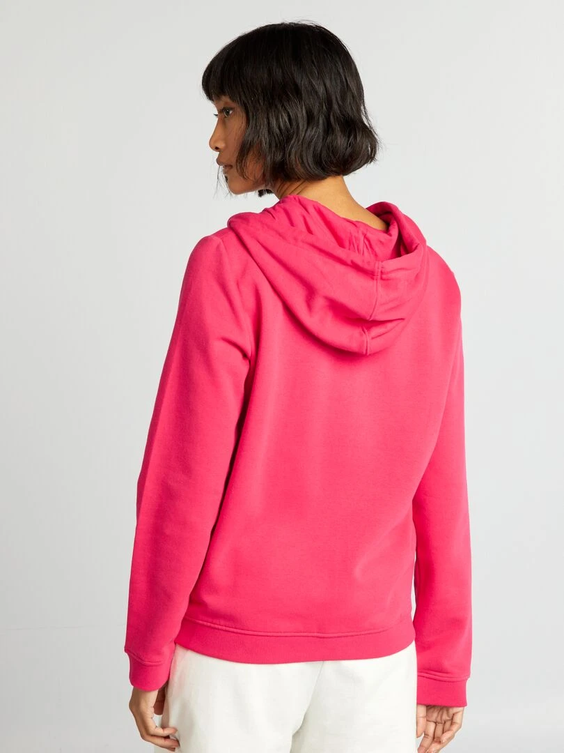 Sweat zippé à capuche   Rose