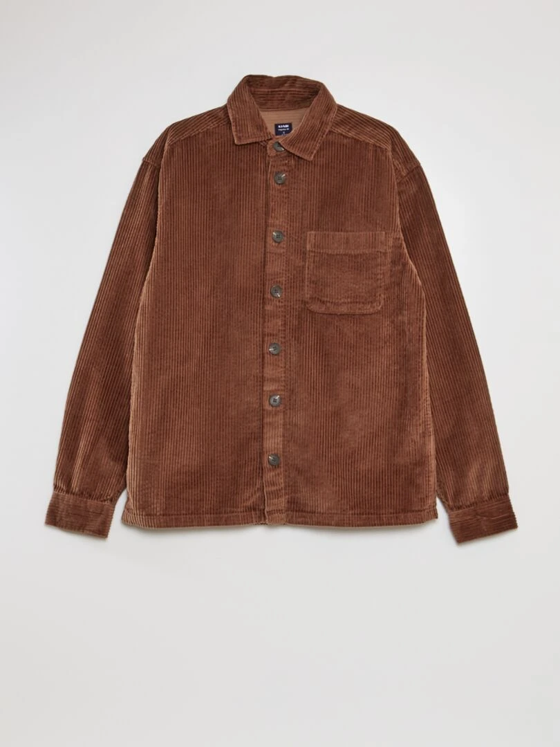 Surchemise droite en velours Marron