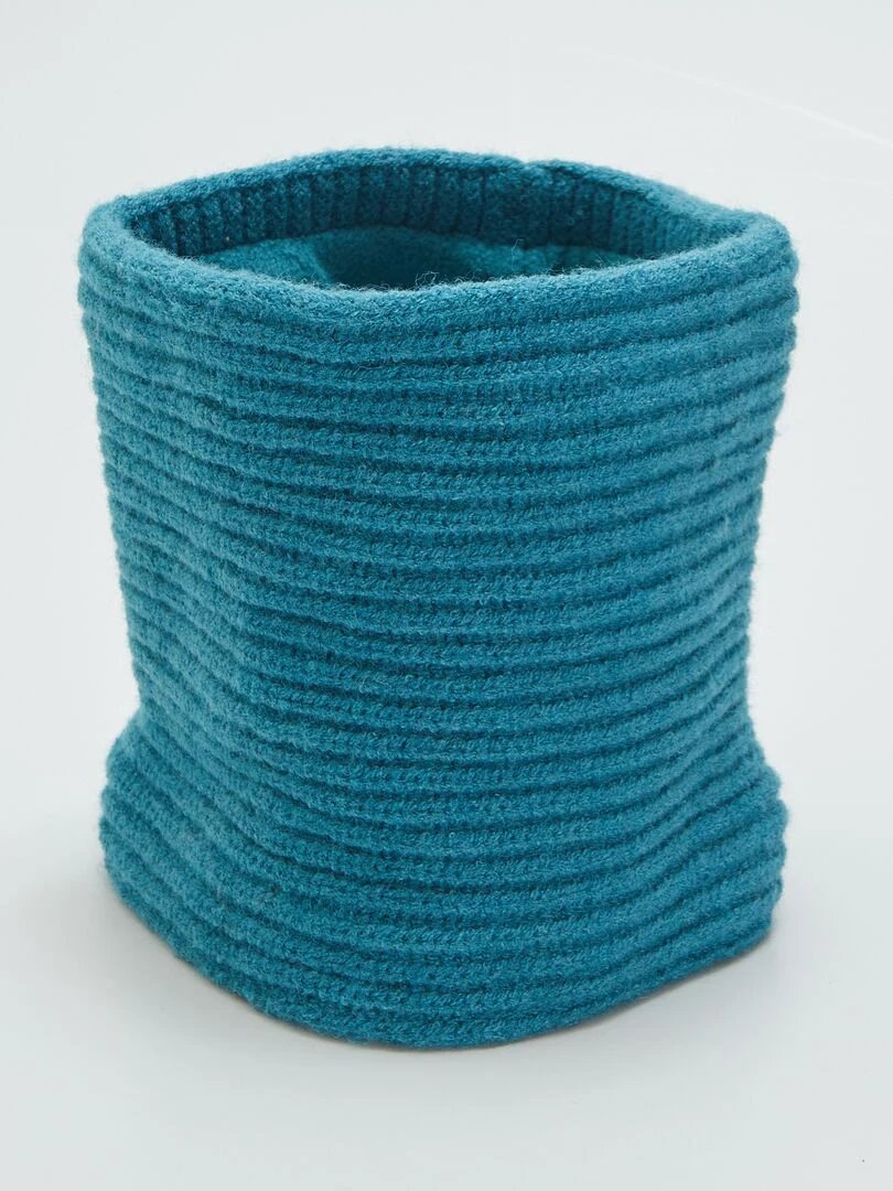 Snood en maille côtelée Bleu