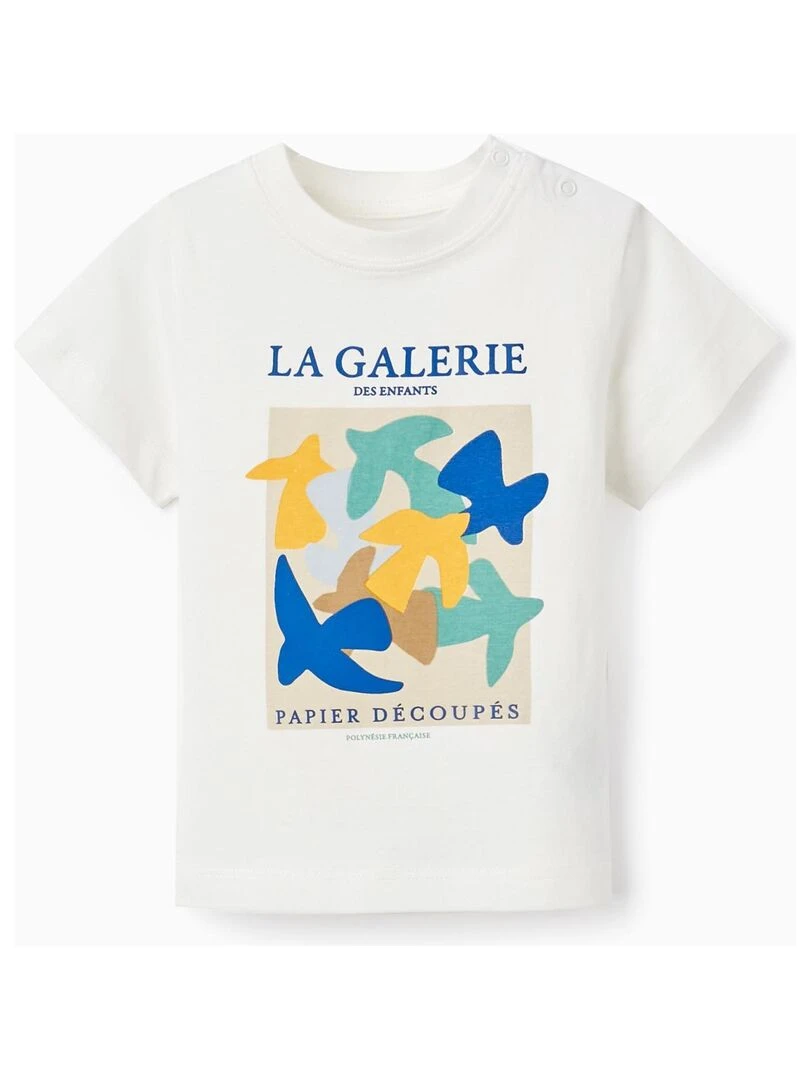T shirt à manches courtes en coton pour bébé garçon 'La Galerie' manches courtes MATISSE Blanc