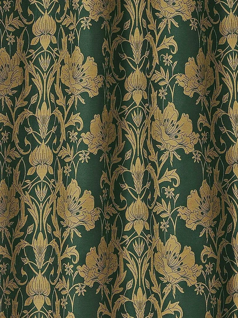 Rideau d'ameublement motifs floraux   Vert sapin