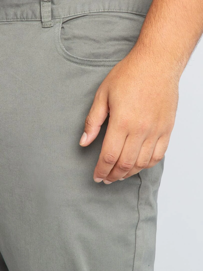 Pantalon slim   L32   Kaki grisé