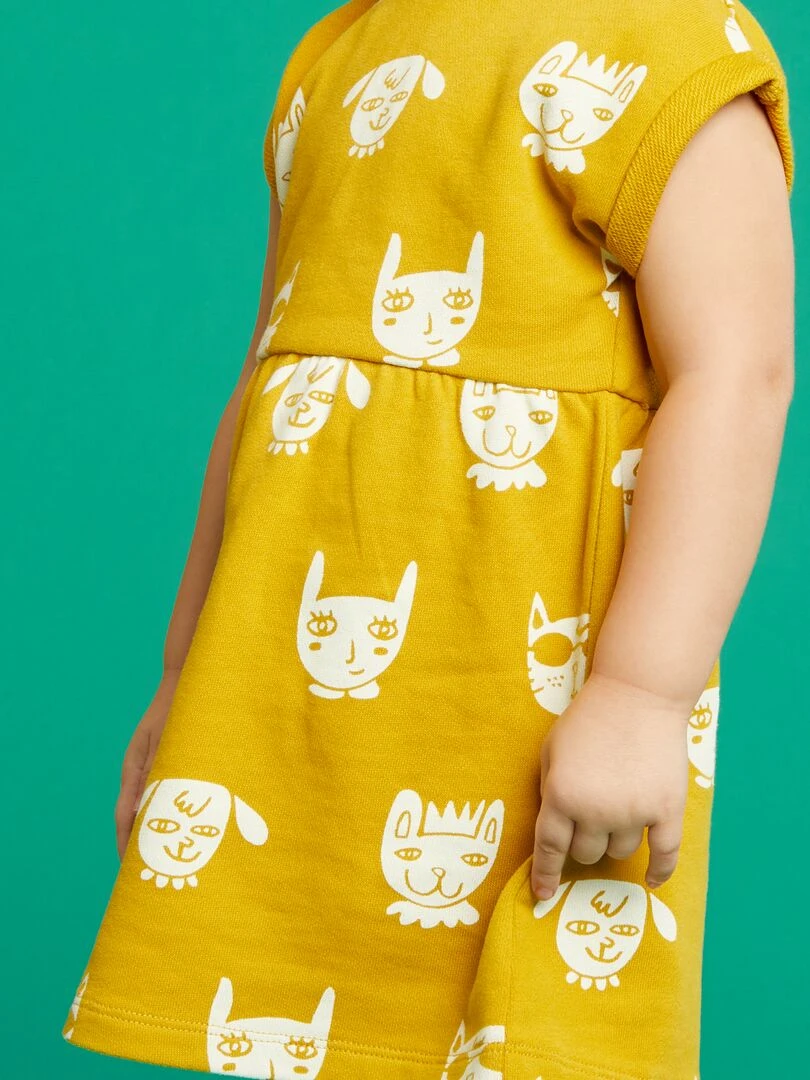 Robe en molleton X Little Bad Wolf   Jaune/blanc