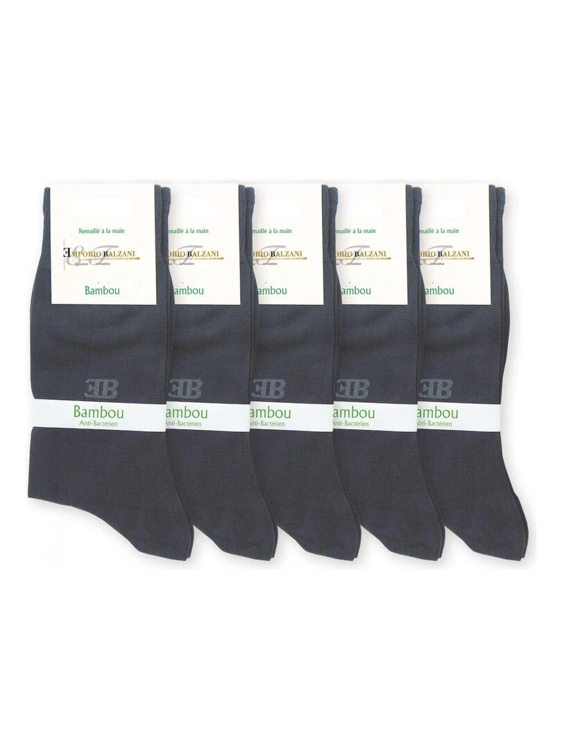 Chaussettes en bambou LOT DE 5 PAIRES Gris