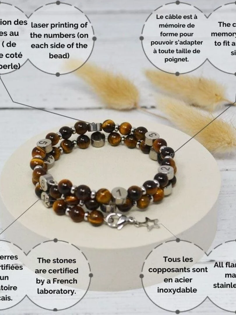 Bracelet d'allaitement   Œil du Tigre Marron   Marron