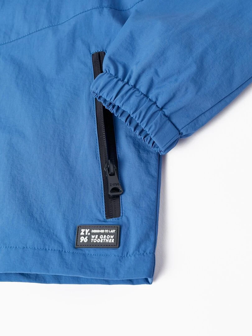 Manteau Coupe Vent avec Capuche pour Garçon  NO DRAMA IN THE BAHAMAS   Bleu