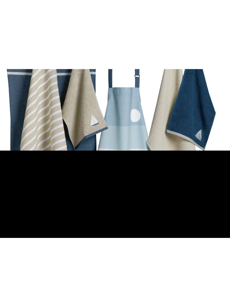 Lot de 2 torchons 50 x 70 cm Bateau regate Multicolore