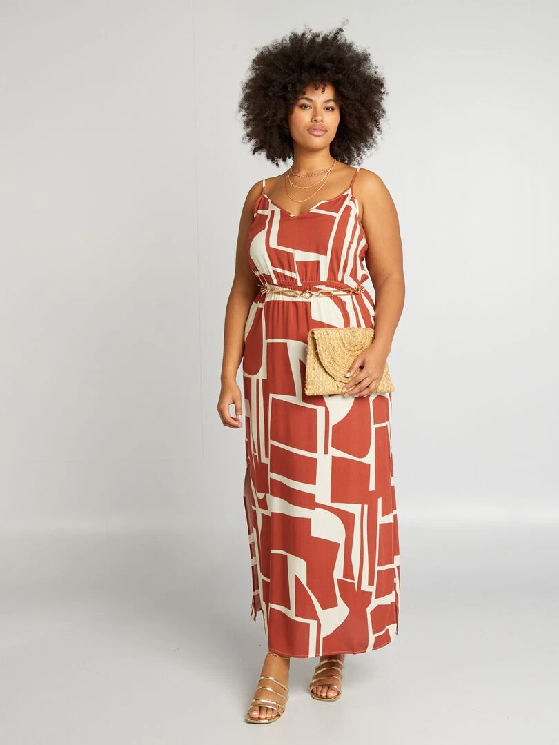 Robe longue à motif ORANGE