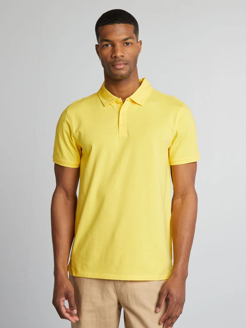 Polo stretch slim fit Jaune