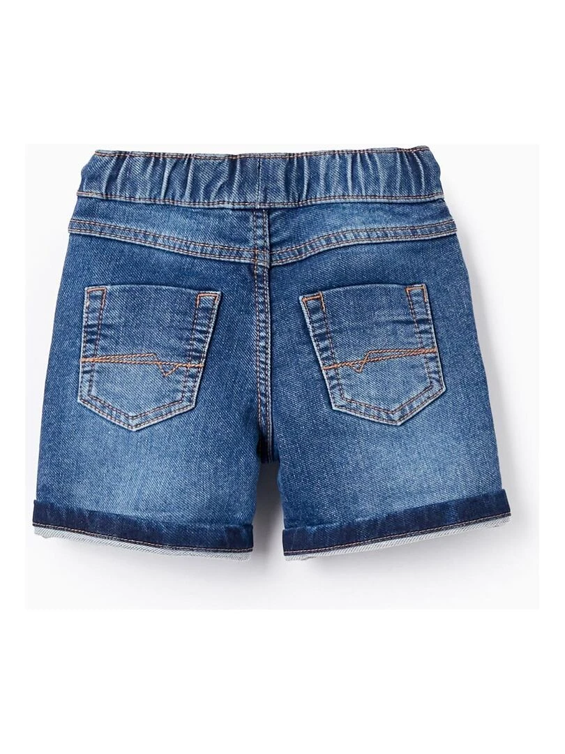 Short En Jean Avec Cordon Pour Bébé Garçon Bleu