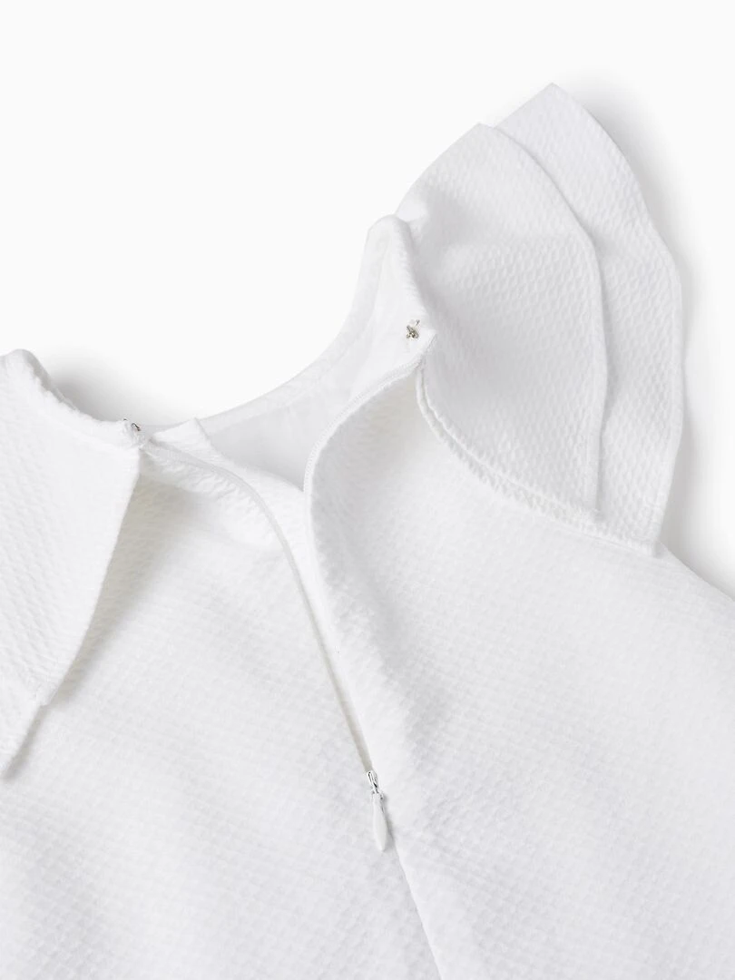Robe en Coton à Volants pour Fille 'Special Days' manches courtes CÉRÉMONIE   Blanc