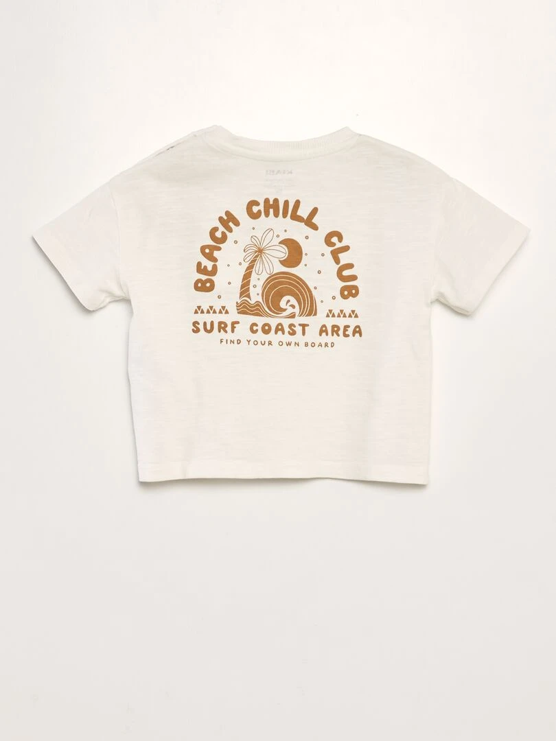 T shirt manches courtes 'surf'   Marron