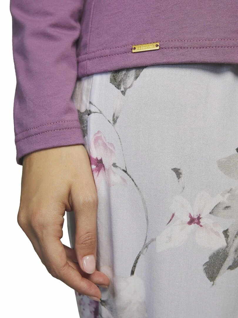Tenue détente et intérieur pyjama pantalon haut Romantica   Violet