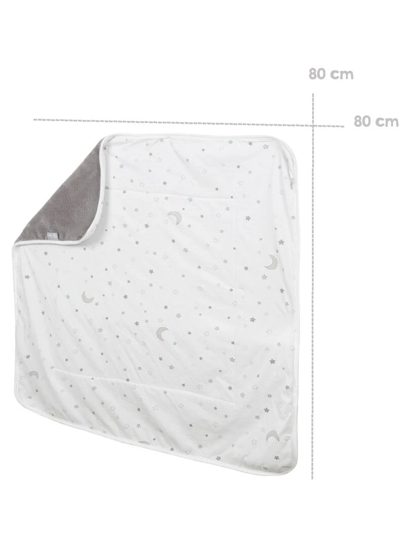 ROBA Couverture de Bébé "Sternenzauber Grau"   80 x 80 cm   Gris Clair / Blanc   Gris