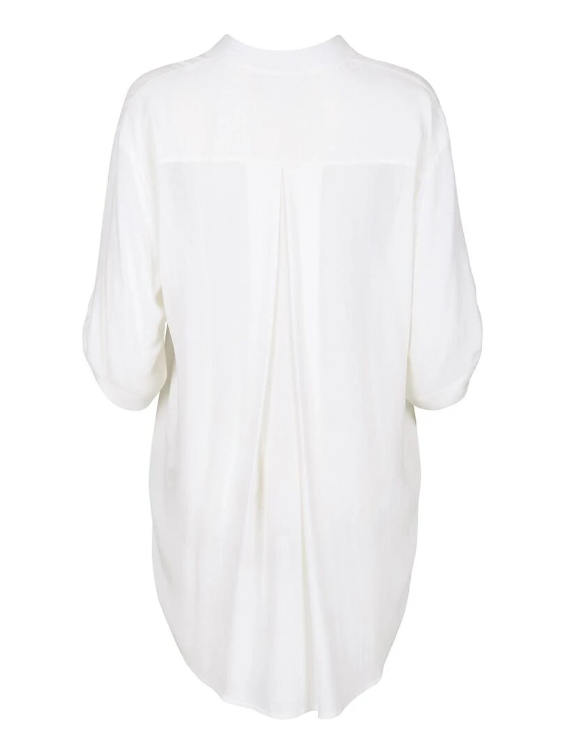Tunique chemise estivale manches trois quarts Panama   Ecru