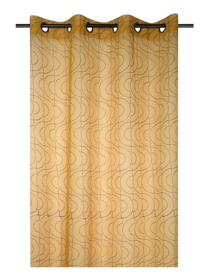 Voilage tamisant au style contemporain   Jaune moutarde