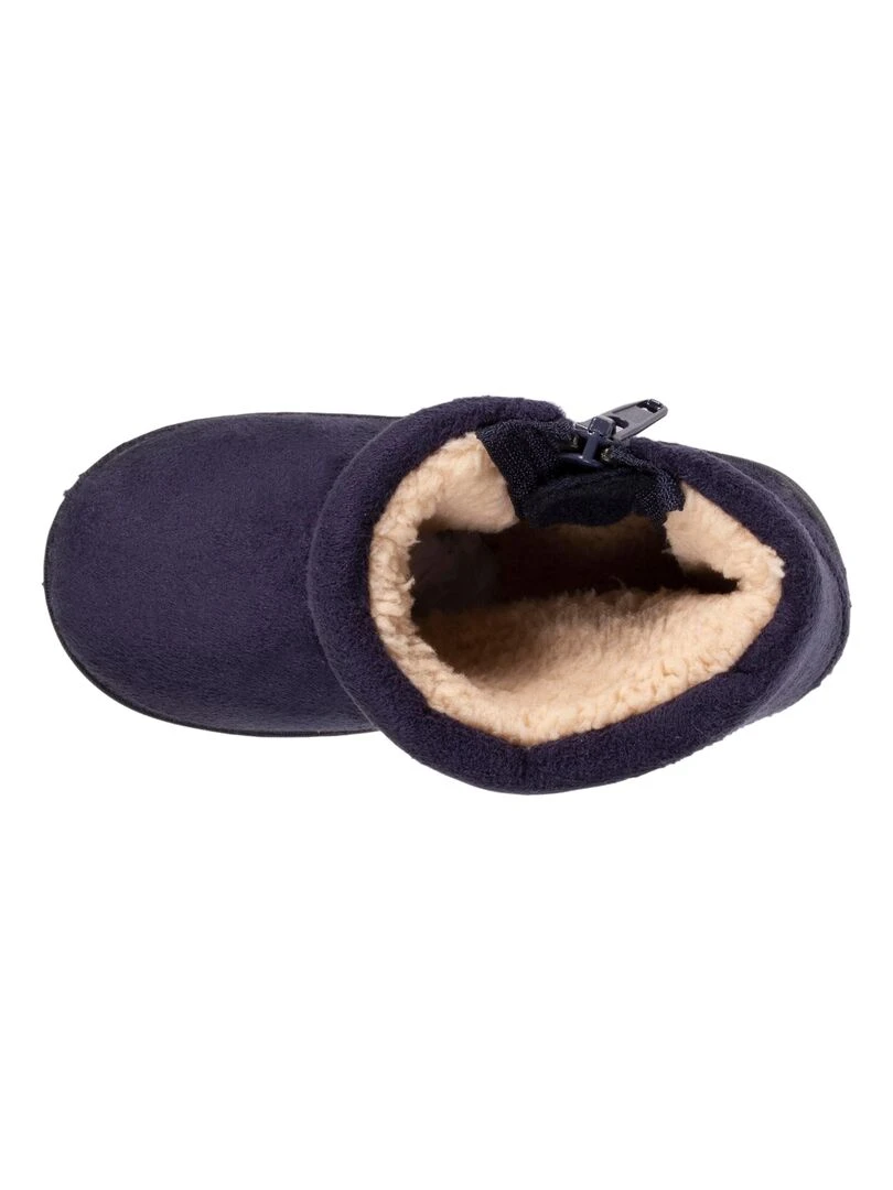 Chaussons bottillons zip Bébé Marine Bleu marine