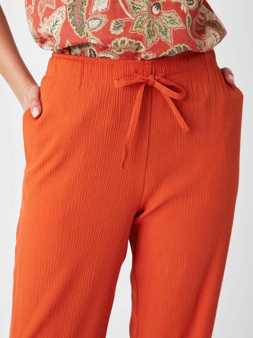 Pantalon fluide crépon Damart Orange