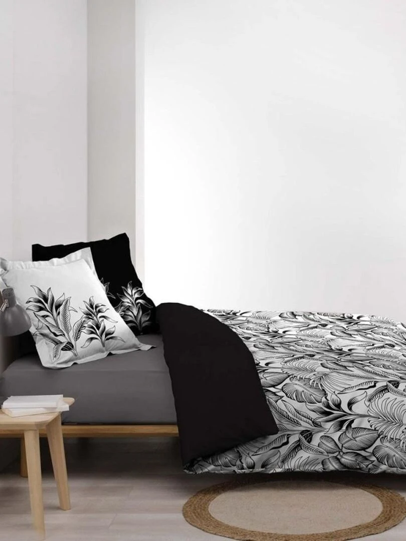 Housse de couette  + taie(s) Cabana coton percale 78 fils   Noir