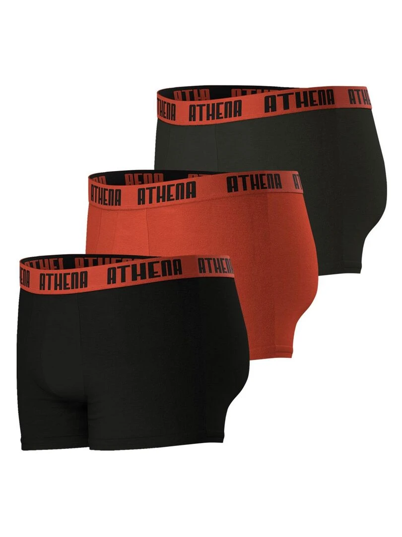 Lot de 3 boxers homme Ecopack   Noir Rouge Gris