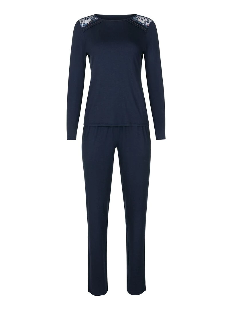Pyjama pantalon top manches longues Mirabelle   Bleu