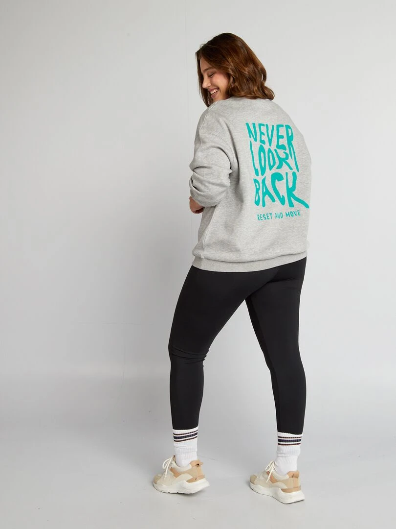 Sweat à imprimé au dos Gris