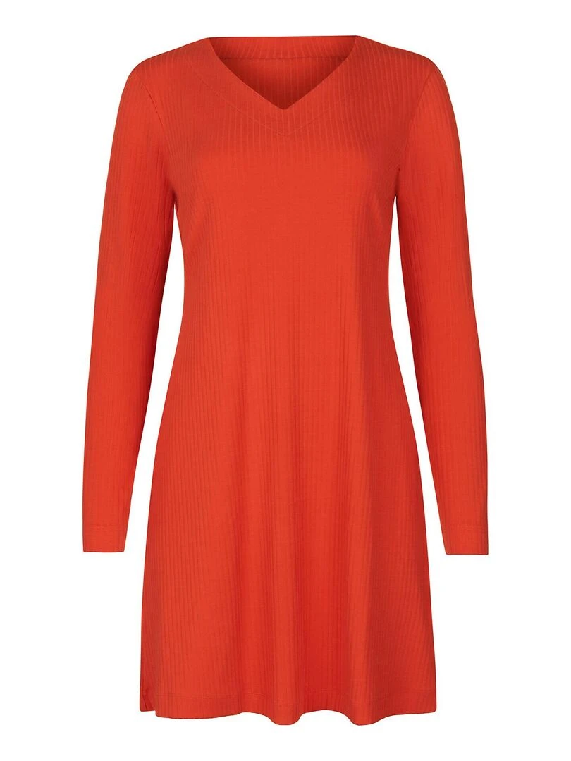 Chemise de nuit manches longues Lucky   Orange