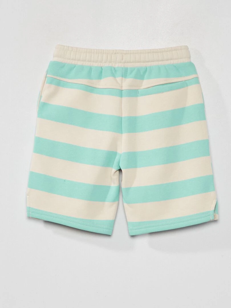 Short en molleton rayé Bleu/blanc