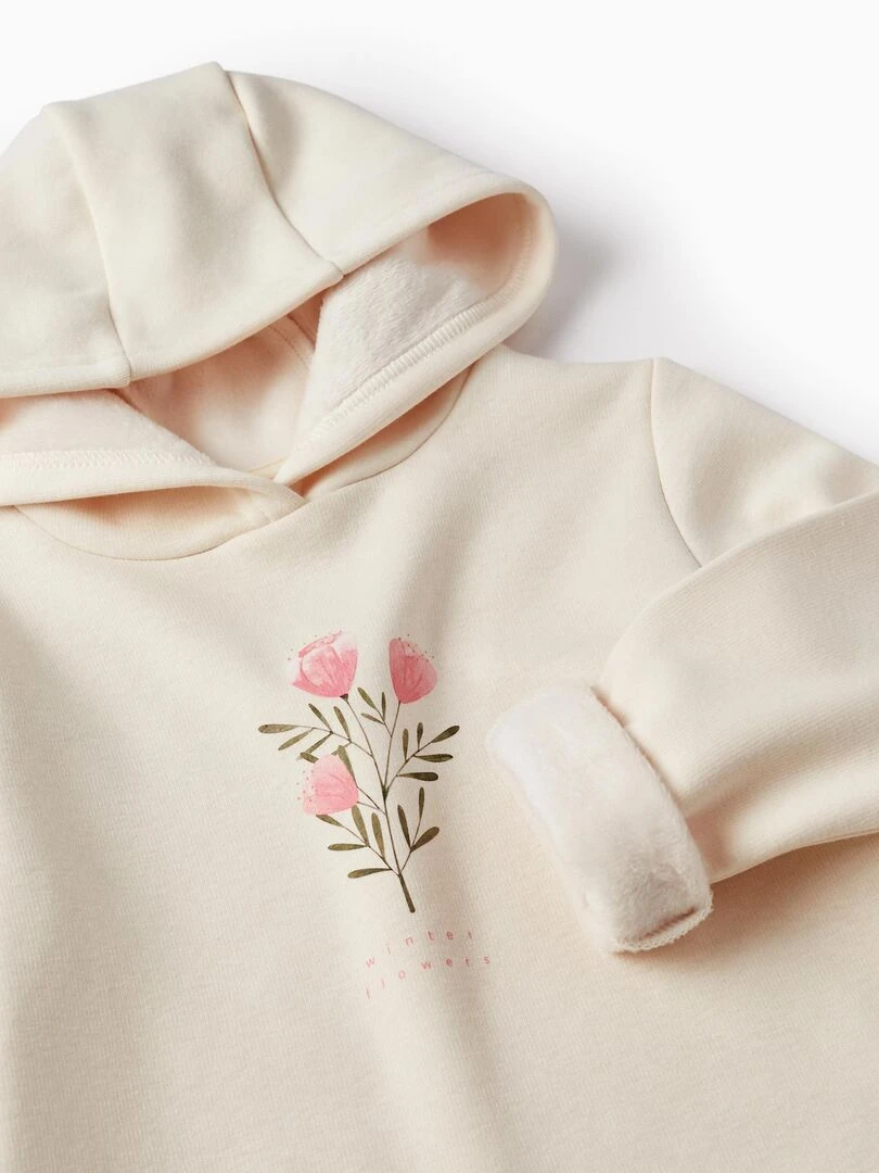 Sweat à capuche pour fille 'Winter Flowers'  SWEET FROSTY DREAMS   Beige clair