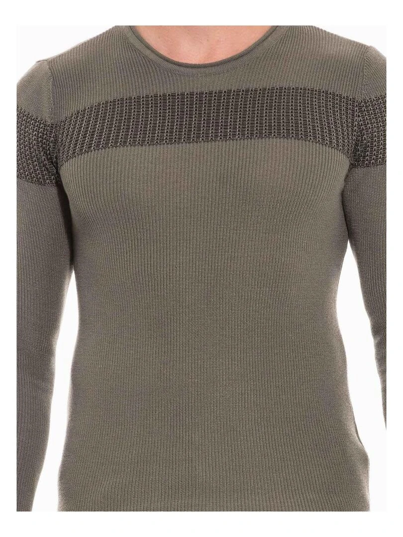 Pull col rond LYONET   Kaki