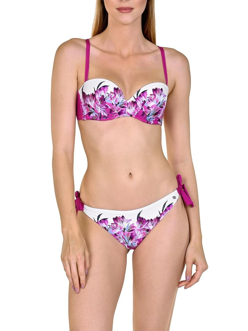 Bas maillot de bain à nouettes Egina   Rose fushia