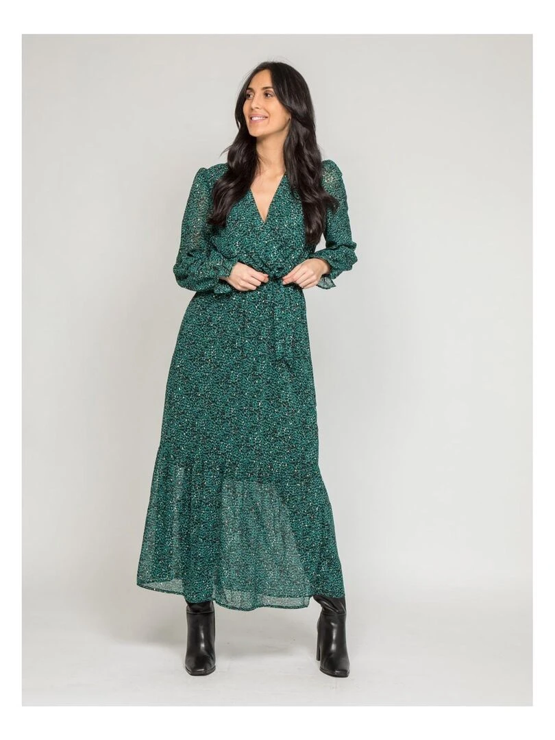 Robe longue motifs ILARIA Vert