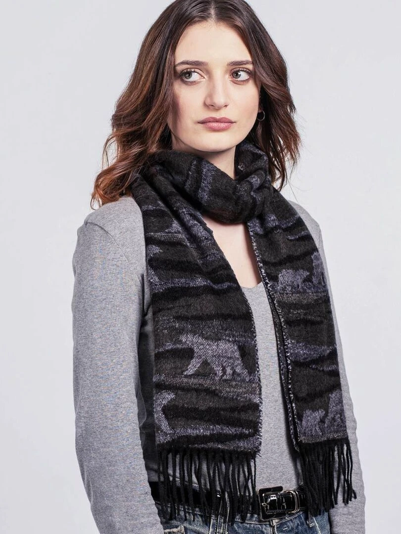Echarpe Cashcryl Grizzli   Fabriqué en France   Gris