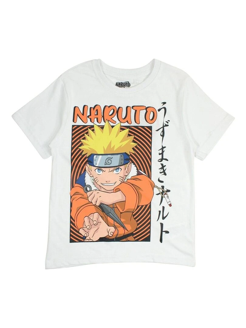 Naruto   Ensemble ​​T shirt short garçon Imprimé Naruto   Blanc