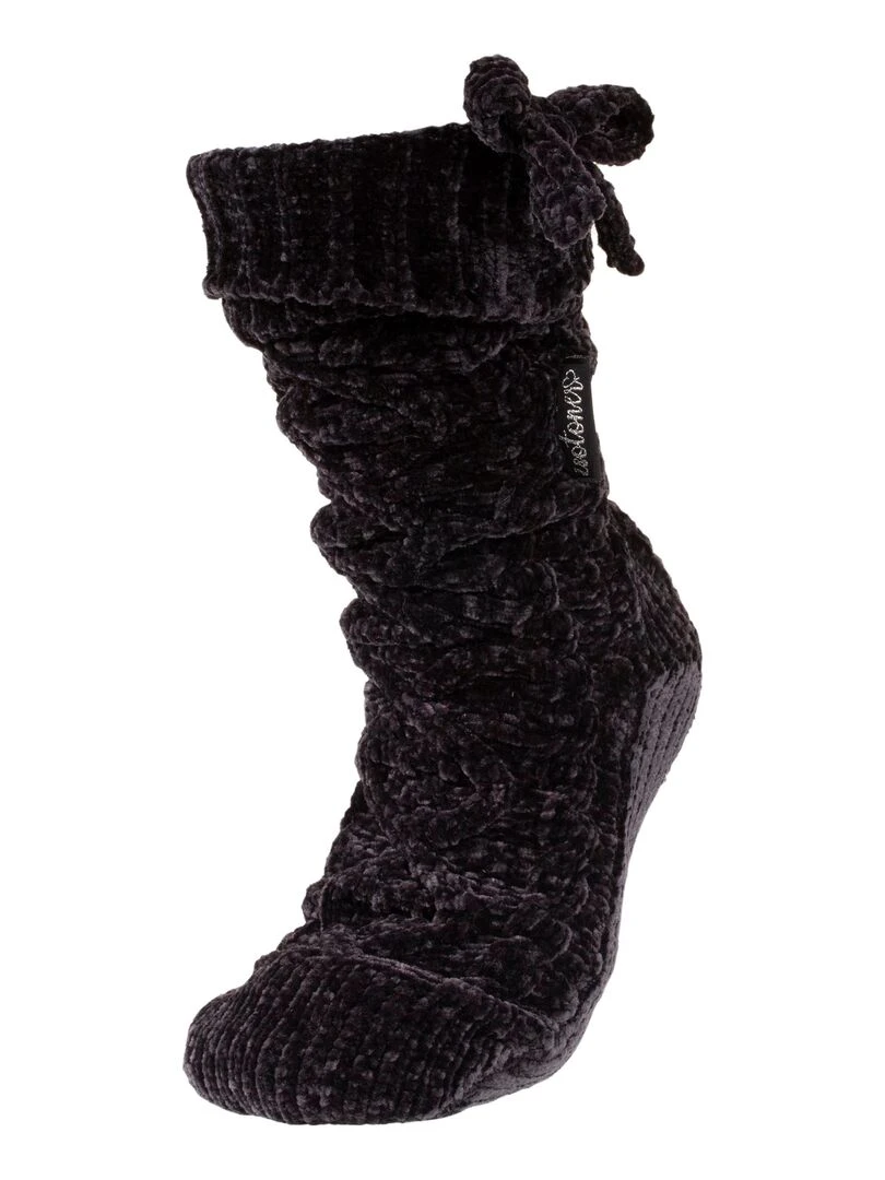 Chaussettes fourrées Femme Nœud Noir