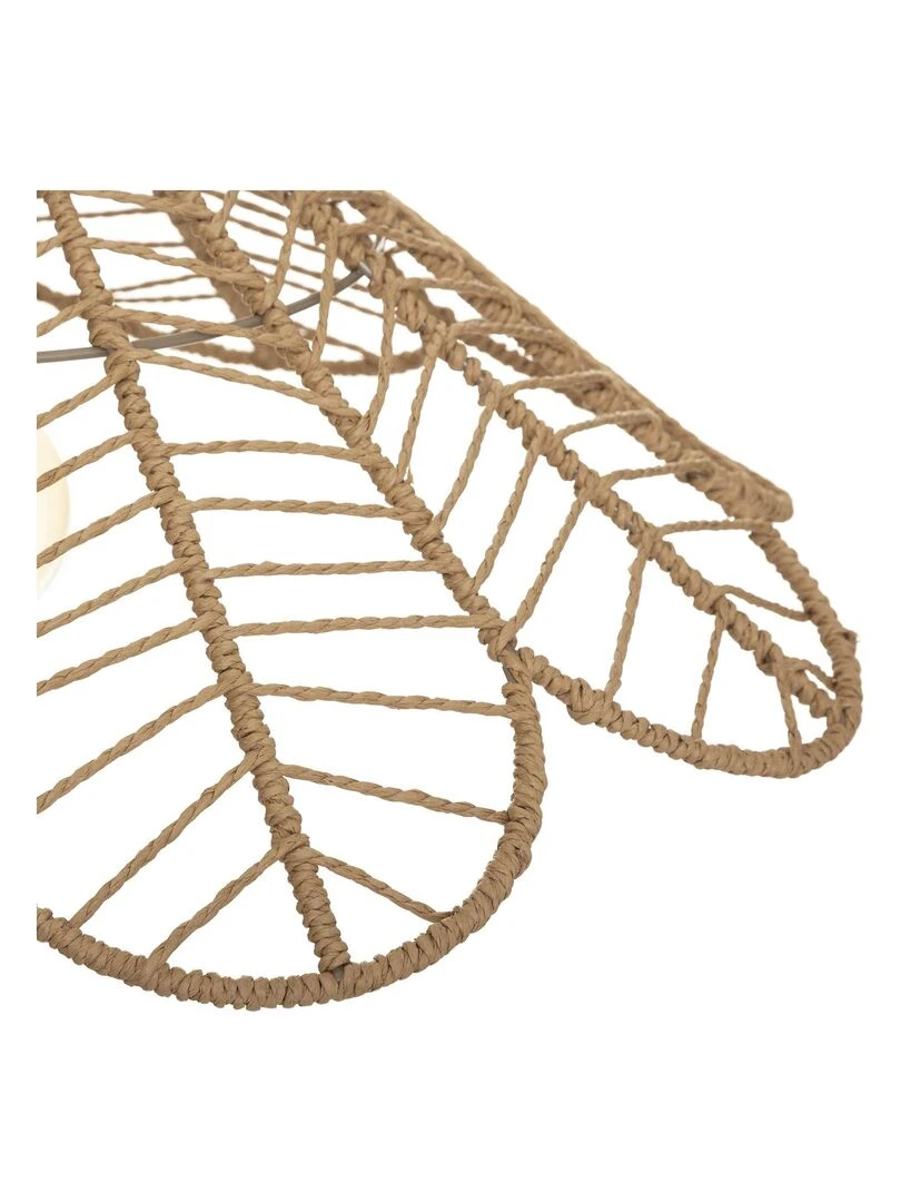 Suspension fleur en corde Beige