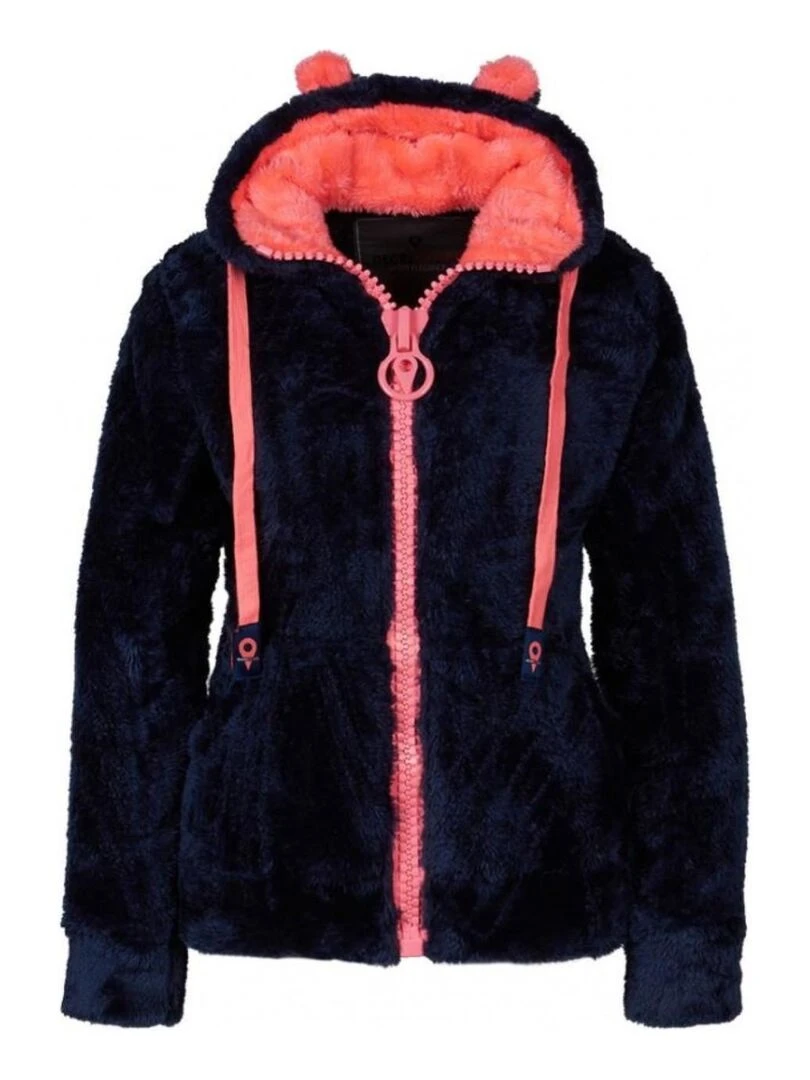 Blouson polaire à capuche femme ARELI Bleu marine