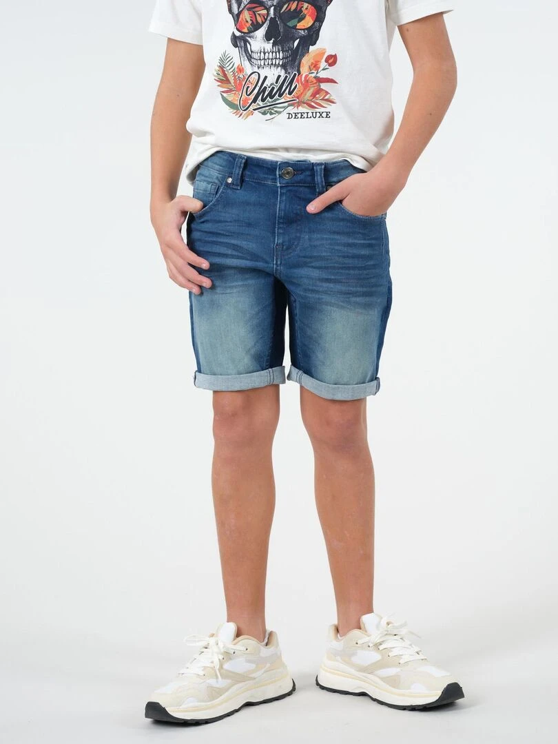 Short slim délavé 'Deeluxe' Bleu foncé