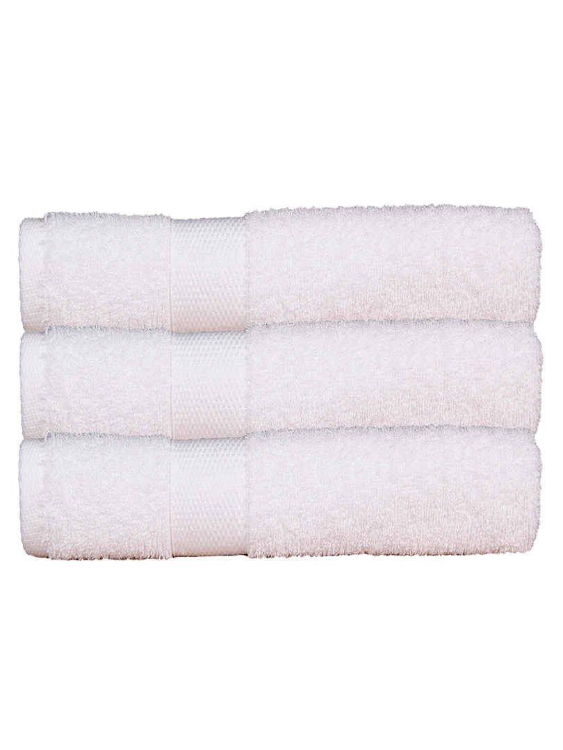 Lot De 3 Maxi Draps De Bain 100x150 Cm 500 Gr/m2 Blanc